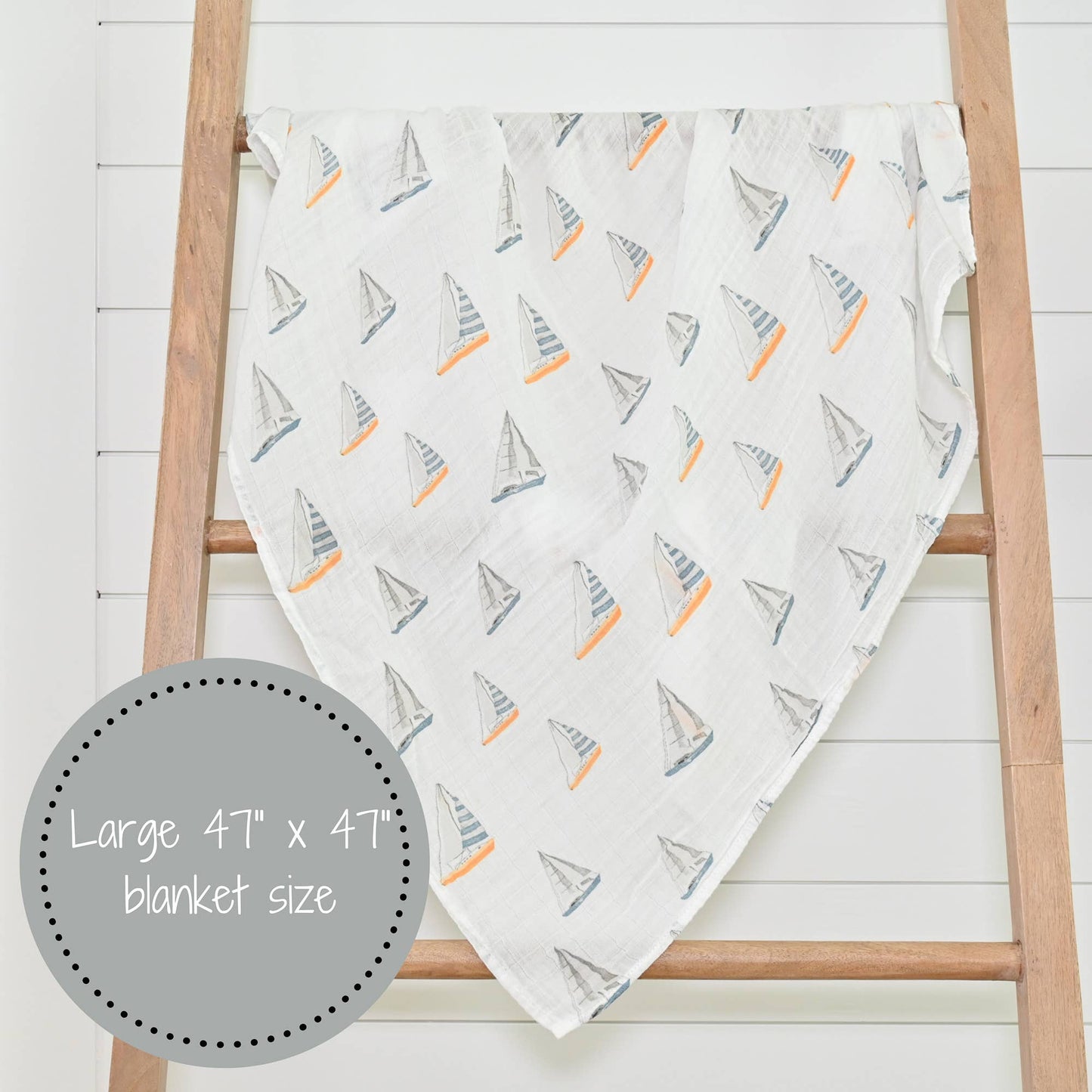 Sailing Away Baby Muslin Swaddle Blanket - Magnolia BabySwaddle Blanket