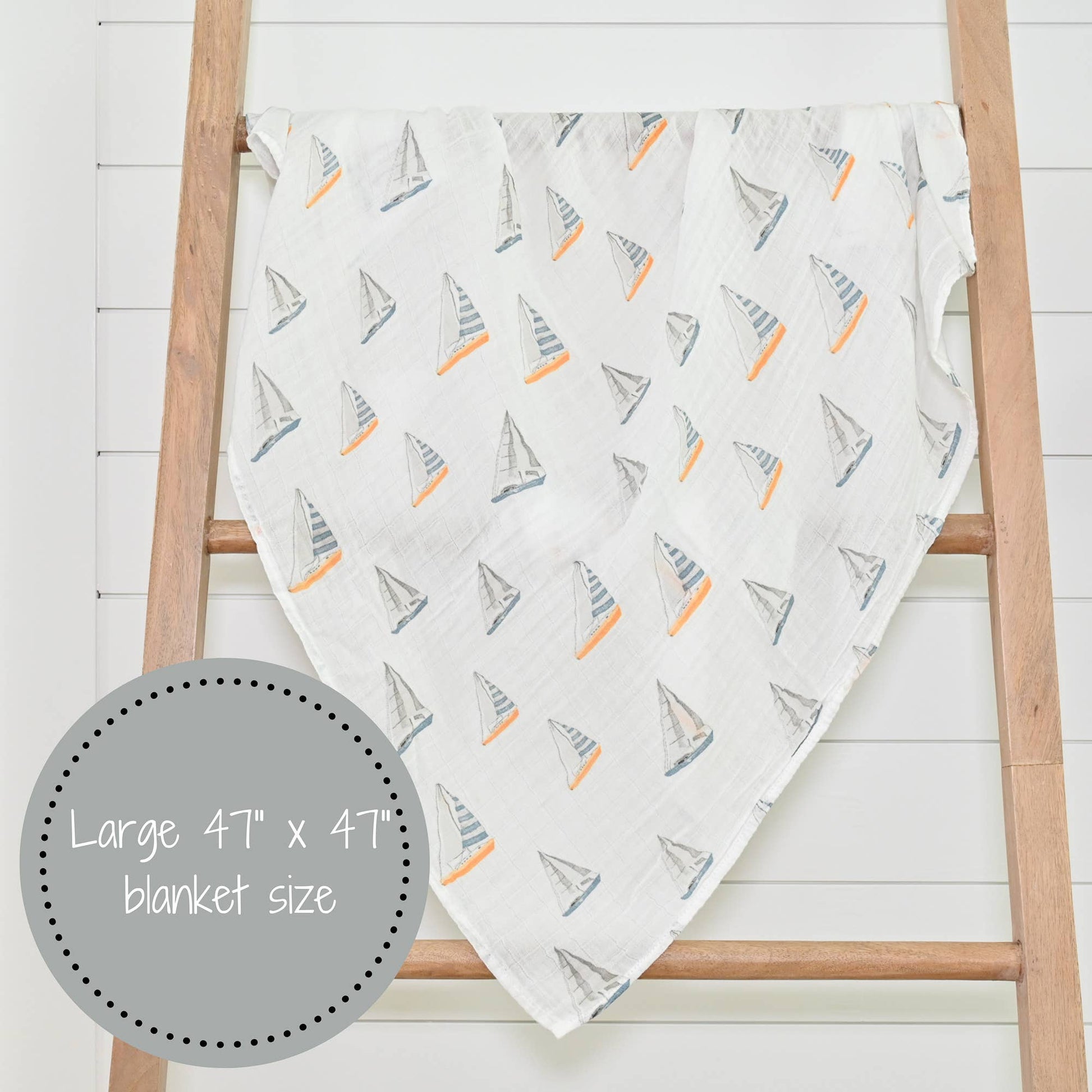 Sailing Away Baby Muslin Swaddle Blanket - Magnolia BabySwaddle Blanket