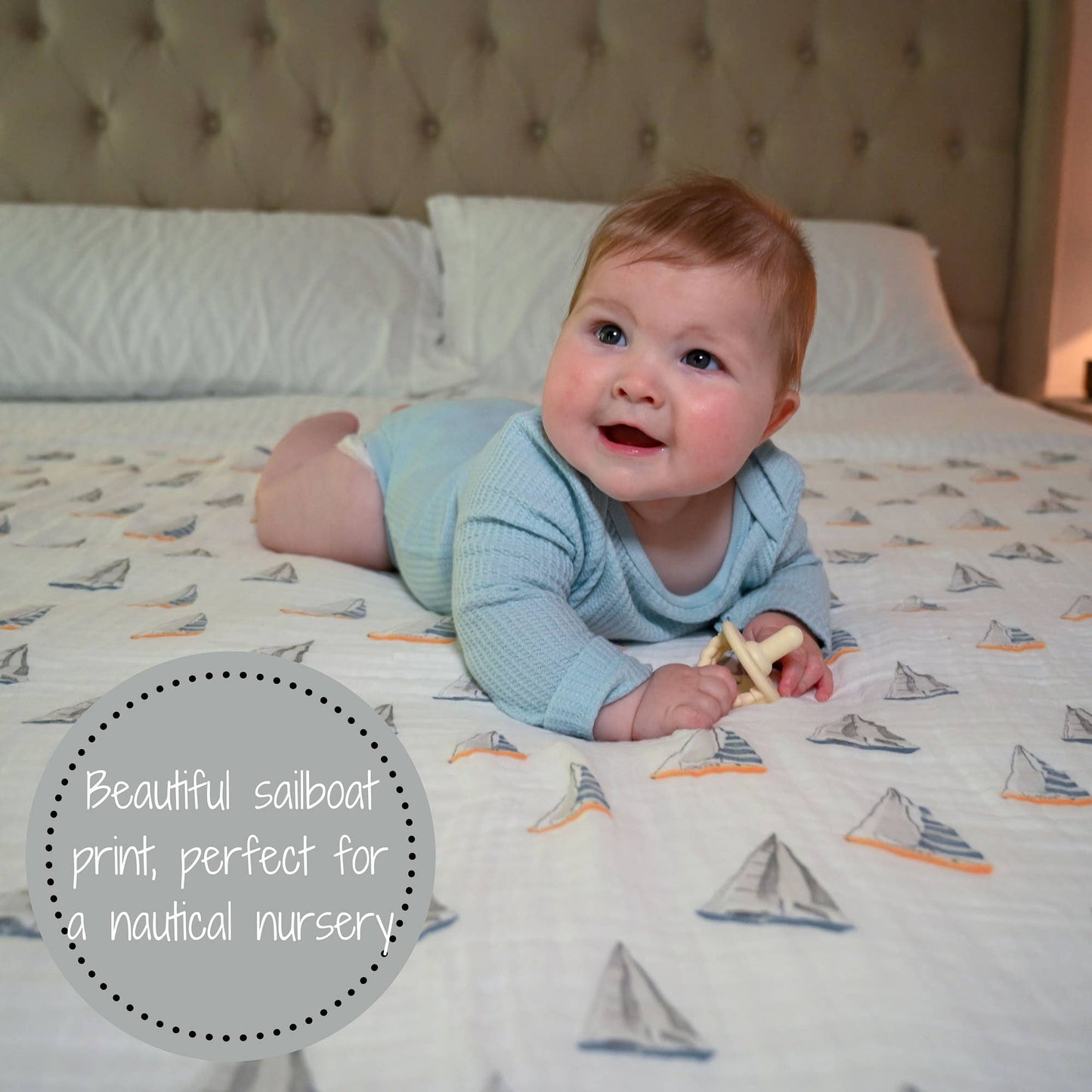 Sailing Away Baby Muslin Swaddle Blanket - Magnolia BabySwaddle Blanket