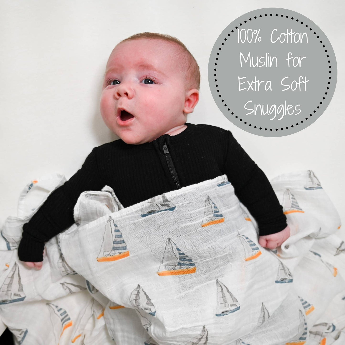 Sailing Away Baby Muslin Swaddle Blanket - Magnolia BabySwaddle Blanket