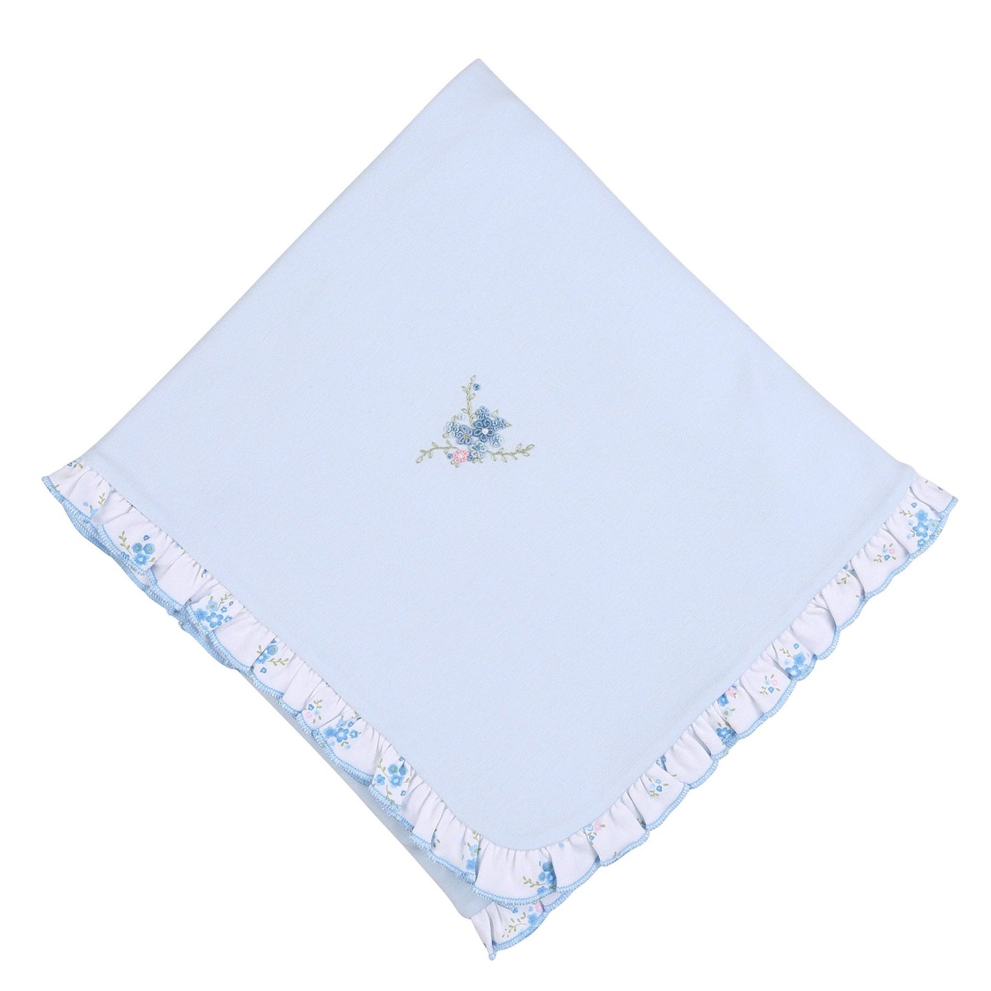 Samantha's Classics Embroidered Ruffle Receiving Blanket - Magnolia BabyReceiving Blanket
