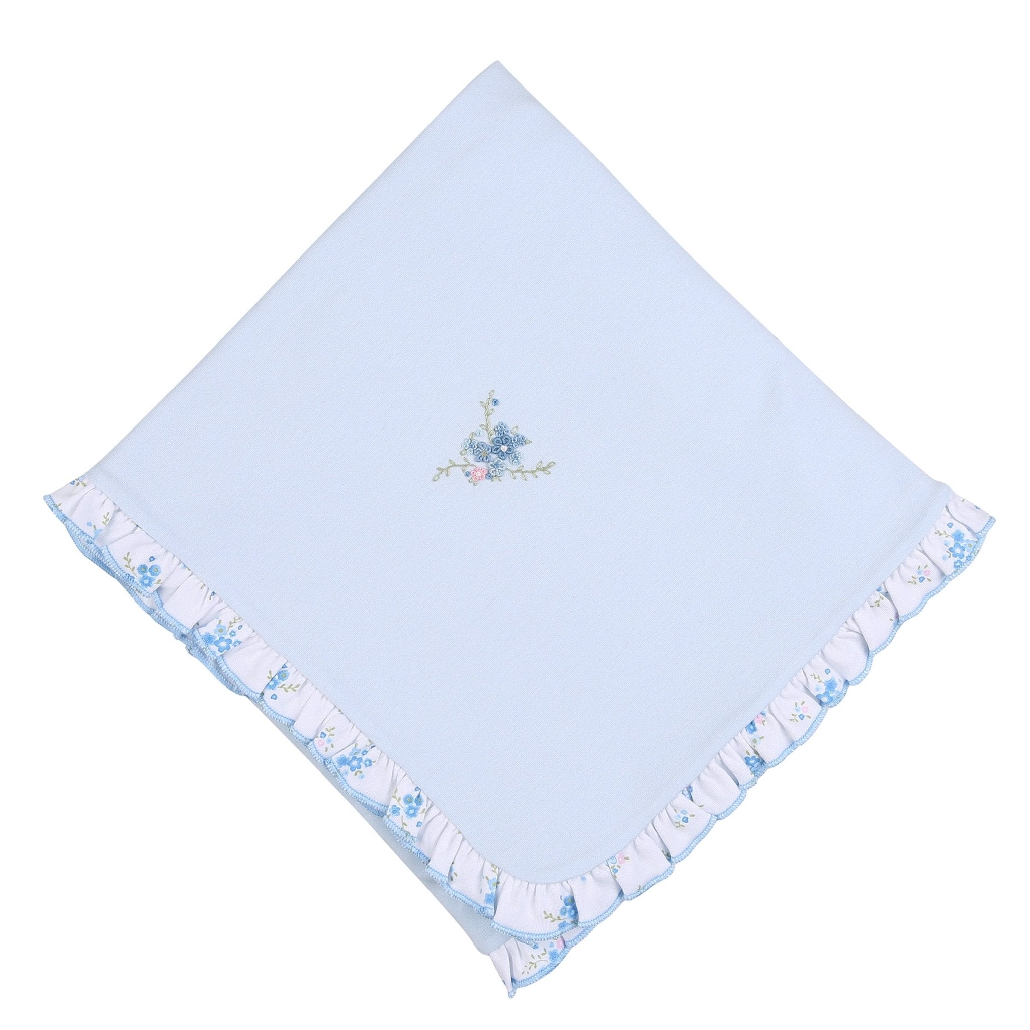 Samantha's Classics Embroidered Ruffle Receiving Blanket - Magnolia BabyReceiving Blanket