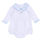 Santa Baby Collared Long Sleeve Bubble - Light Blue - Magnolia BabyBubble