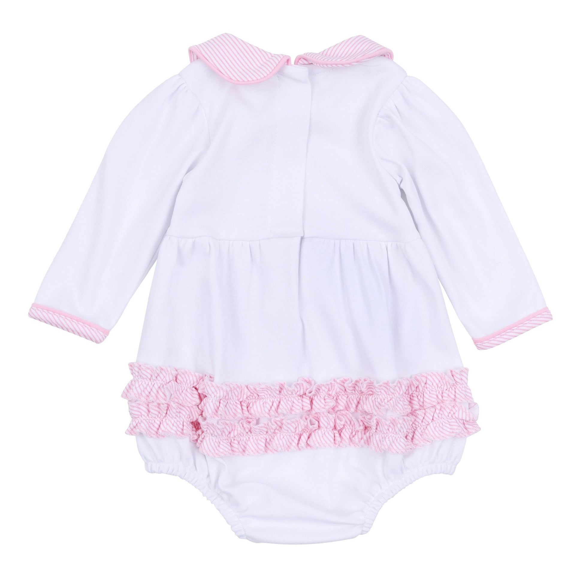 Santa Baby Collared Long Sleeve Bubble - Pink - Magnolia BabyBubble