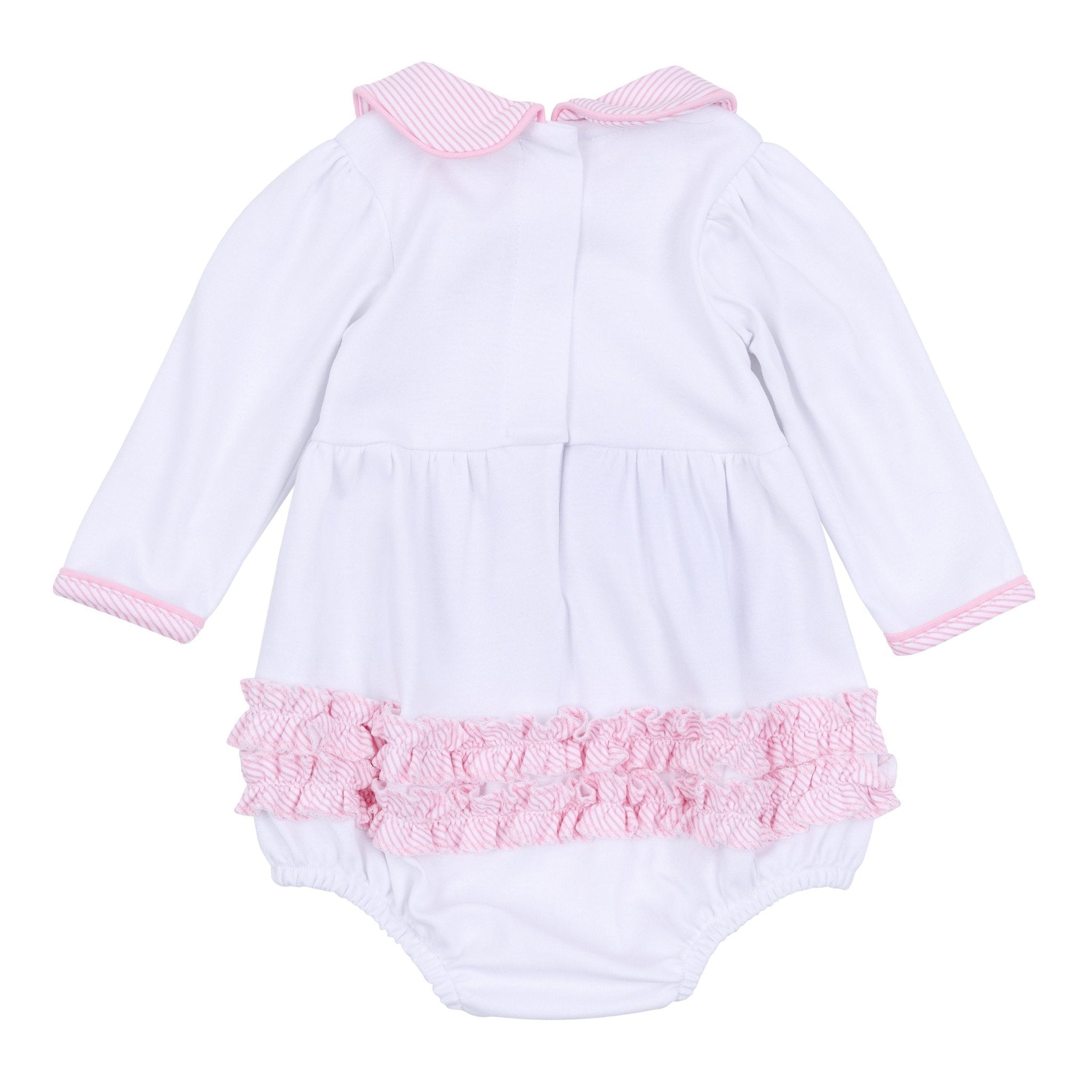 Santa Baby Collared Long Sleeve Bubble - Pink - Magnolia BabyBubble