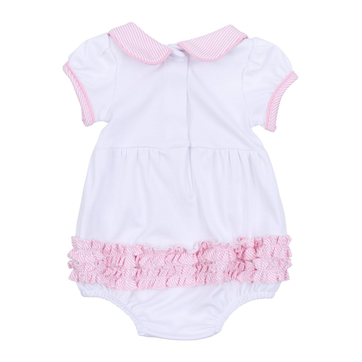 Santa Baby Collared Short Sleeve Bubble - Pink - Magnolia BabyBubble