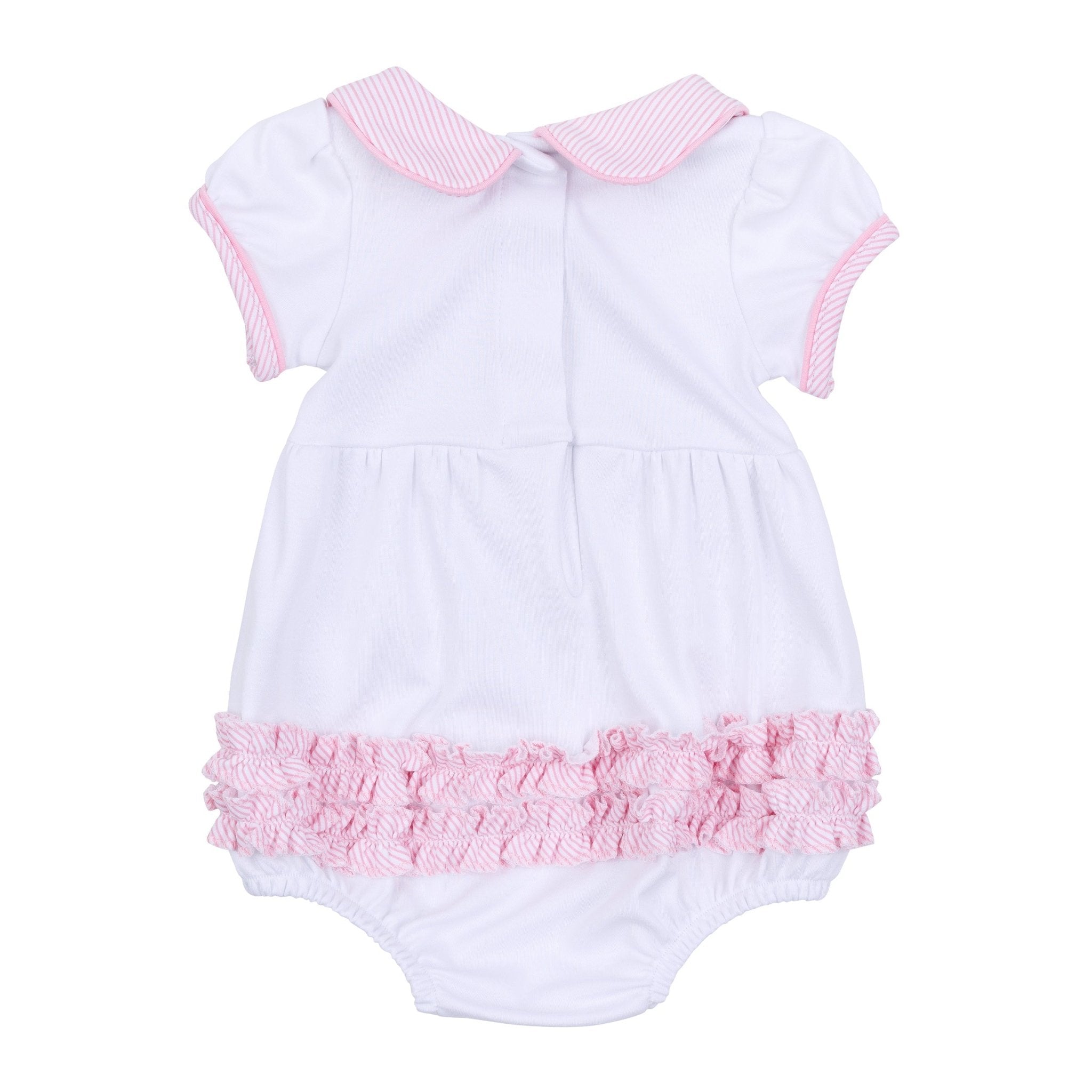 Santa Baby Collared Short Sleeve Bubble - Pink - Magnolia BabyBubble