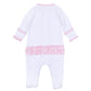 Santa Baby Embroidered Baby's First Christmas Ruffle Footie - Pink - Magnolia BabyFootie