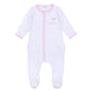 Santa Baby Embroidered Baby's First Christmas Ruffle Footie - Pink - Magnolia BabyFootie