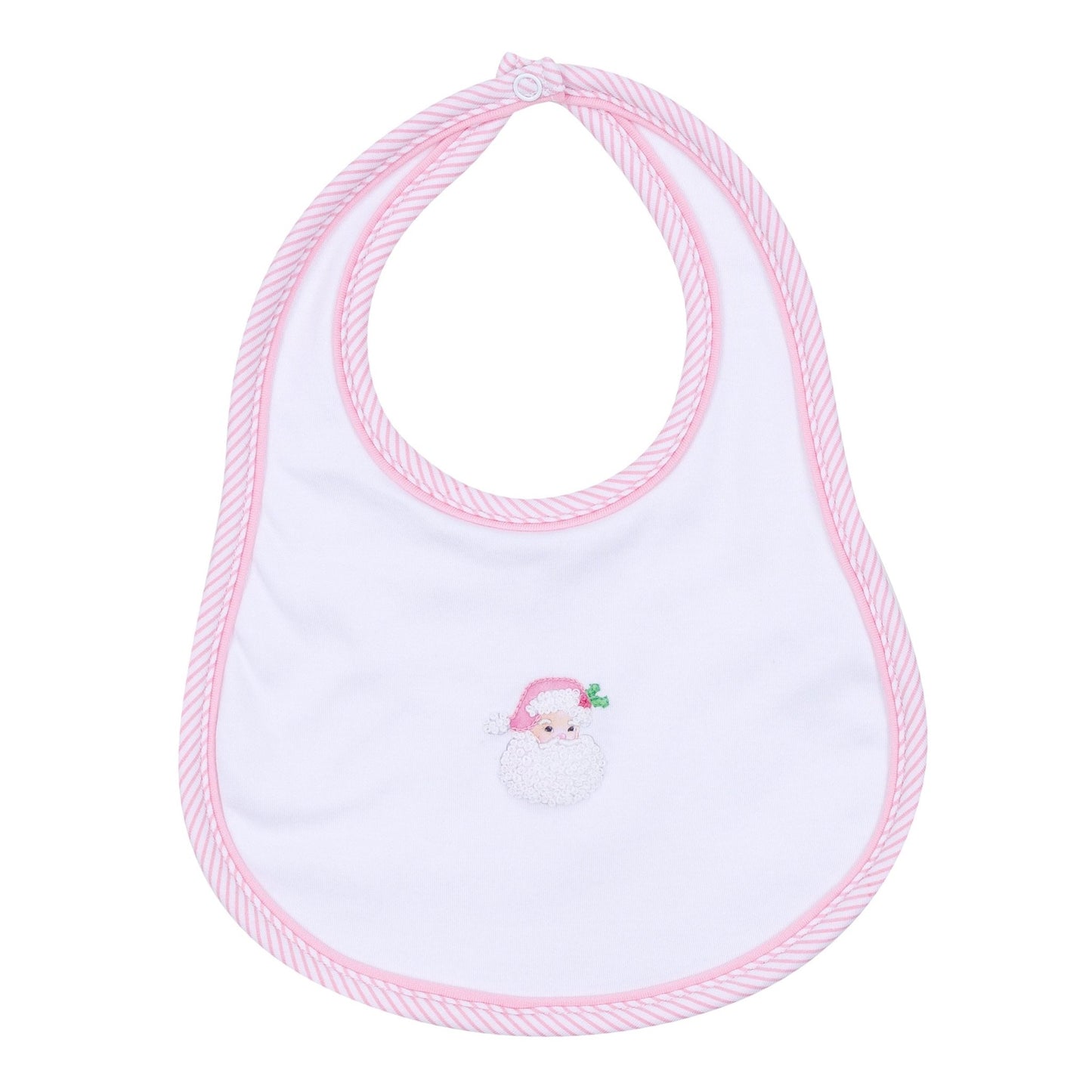 Santa Baby Embroidered Bib - Pink - Magnolia BabyBib