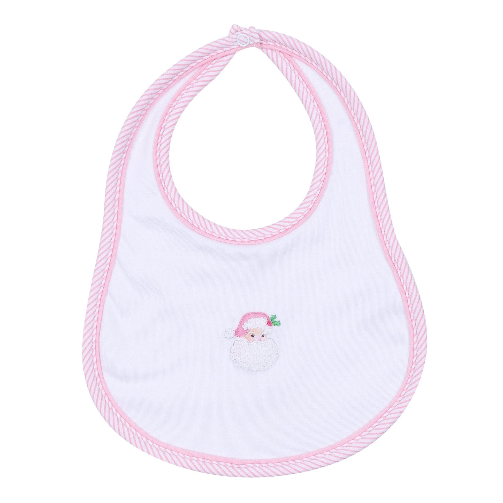 Santa Baby Embroidered Bib - Pink - Magnolia BabyBib
