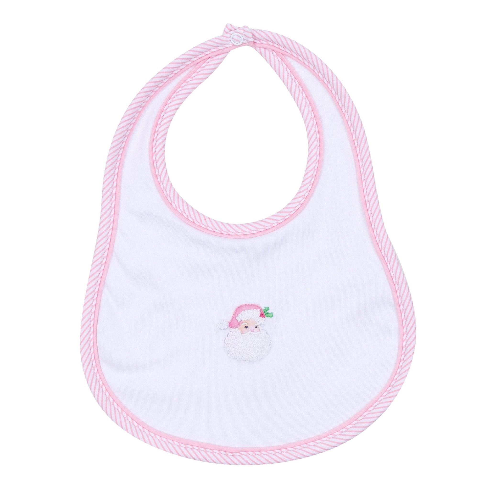 Santa Baby Embroidered Bib - Pink - Magnolia BabyBib