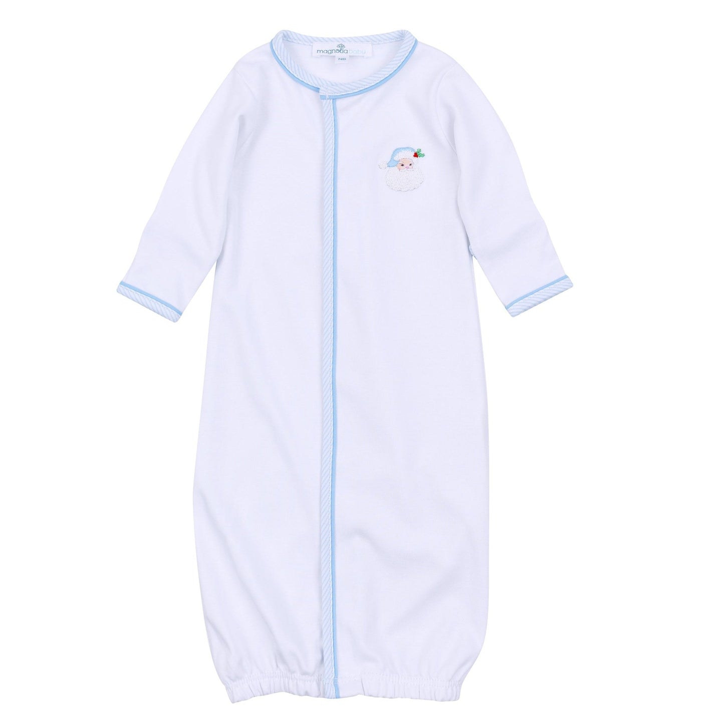 Santa Baby Embroidered Converter - Light Blue - Magnolia BabyConverter Gown