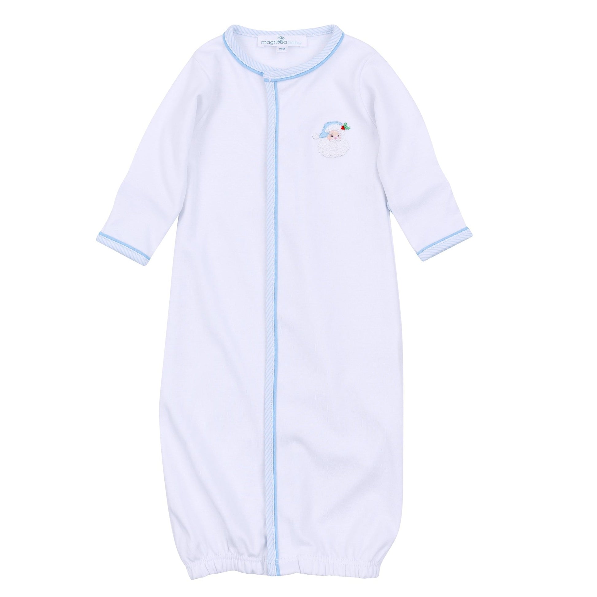 Santa Baby Embroidered Converter - Light Blue - Magnolia BabyConverter Gown