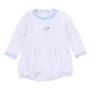 Santa Baby Embroidered Long Sleeve Boy Bubble - Light Blue - Magnolia BabyBubble