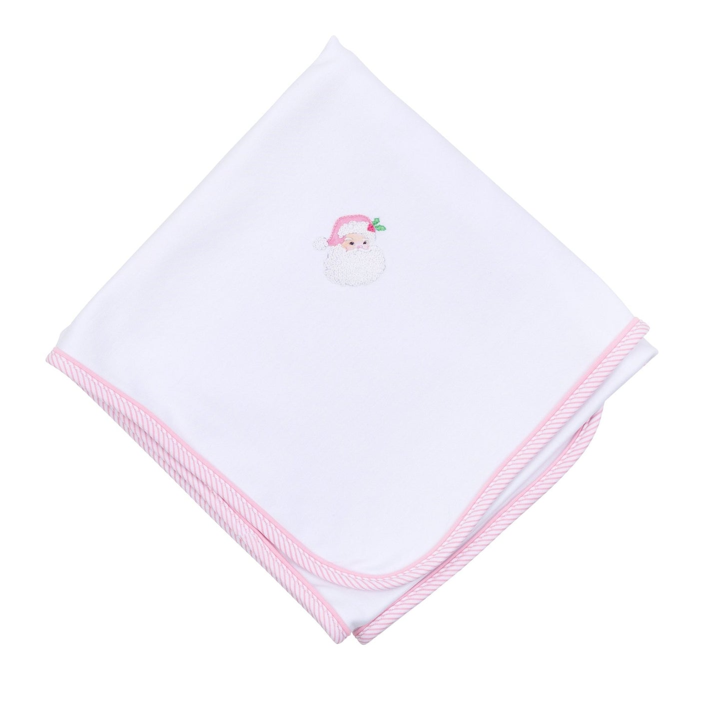 Santa Baby Embroidered Receiving Blanket - Pink - Magnolia BabyReceiving Blanket