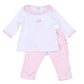 Santa Baby Embroidered Ruffle 2pc Pant Set - Pink - Magnolia Baby2pc Pant Set