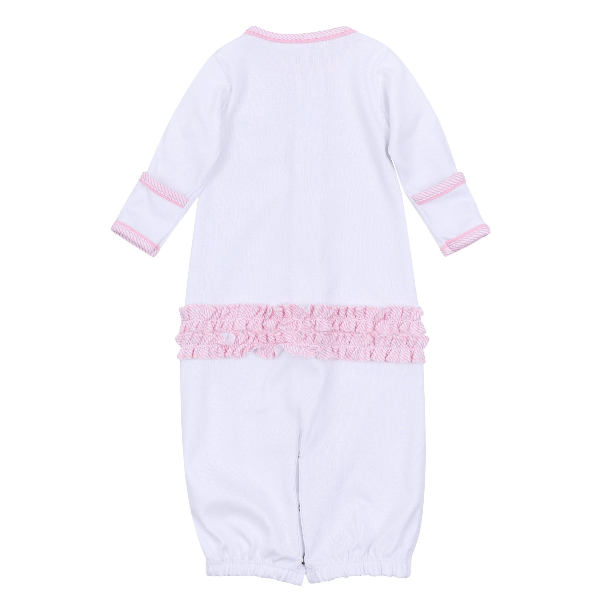 Santa Baby Embroidered Ruffle Converter - Pink - Magnolia BabyConverter Gown