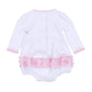 Santa Baby Embroidered Ruffle Long Sleeve Bubble - Pink - Magnolia BabyBubble