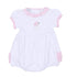Santa Baby Embroidered Ruffle Short Sleeve Bubble - Pink - Magnolia BabyBubble