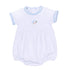Santa Baby Embroidered Short Sleeve Boy Bubble - Light Blue - Magnolia BabyBubble