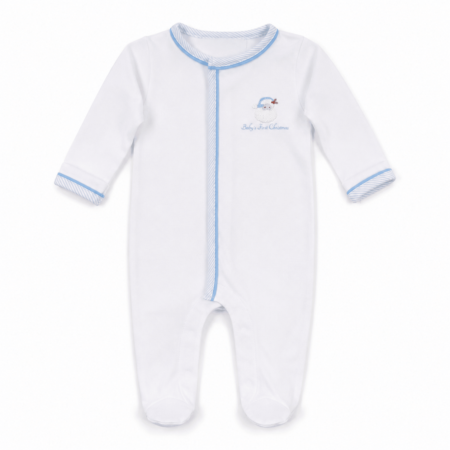 Magnolia Baby_Santa Baby Hand-Embroidered Baby's First Christmas Boy Footie_1