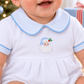 Magnolia Baby_Santa Baby Hand-Embroidered Collared Short Sleeve Bubble - Light Blue_2