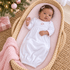Magnolia Baby_Santa Baby Hand-Embroidered Gathered Gown - Pink_1