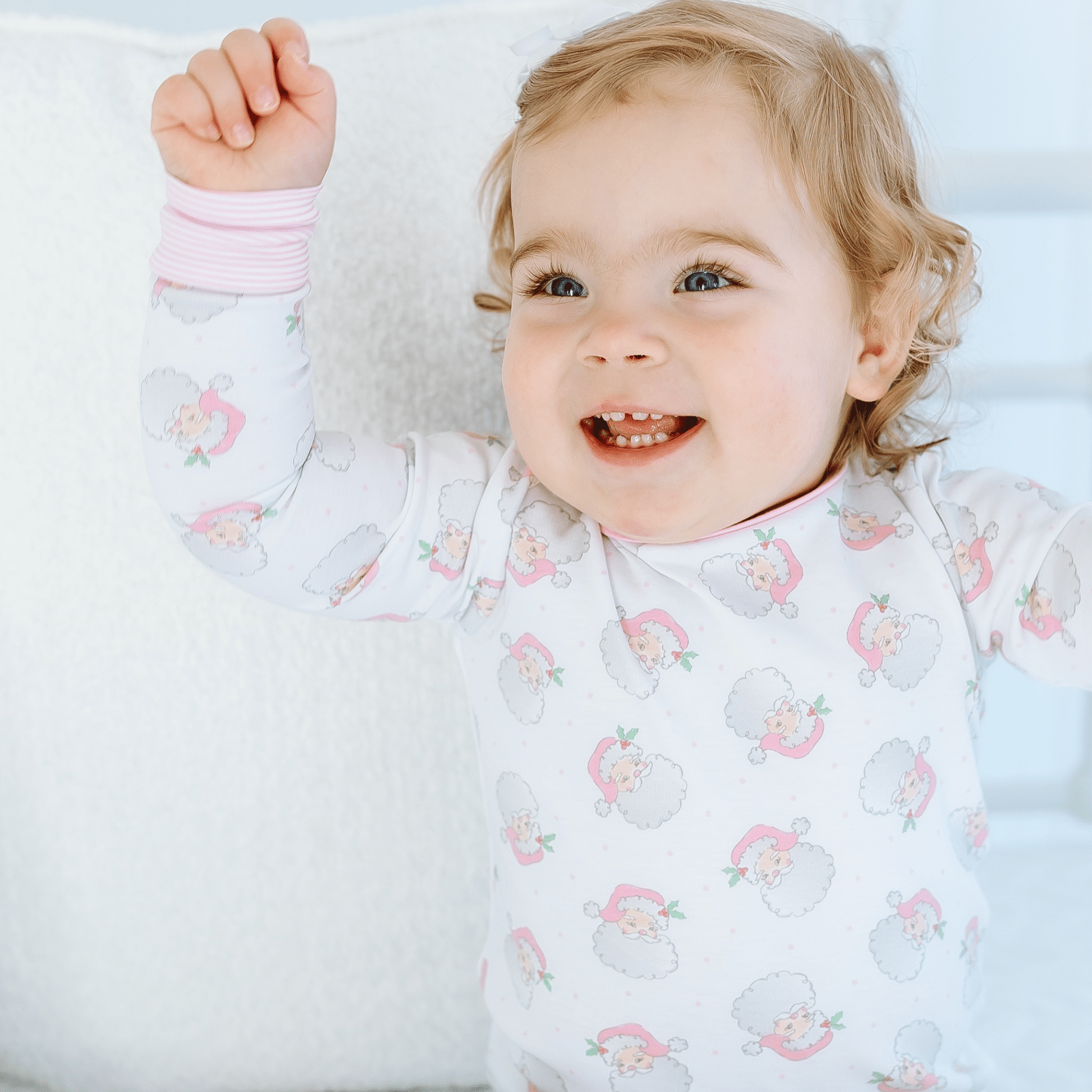 Santa Baby Long Pajamas - Pink - Magnolia BabyLong Pajamas