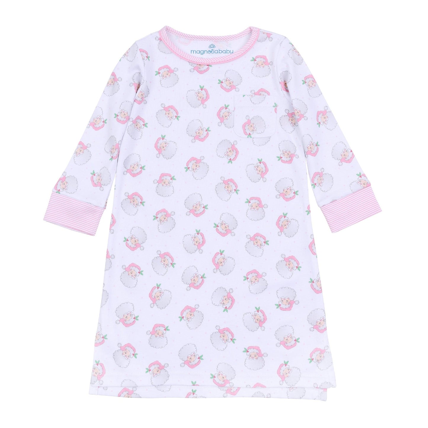 Santa Baby Long Sleeve Nightdress - Pink - Magnolia BabyNightdress