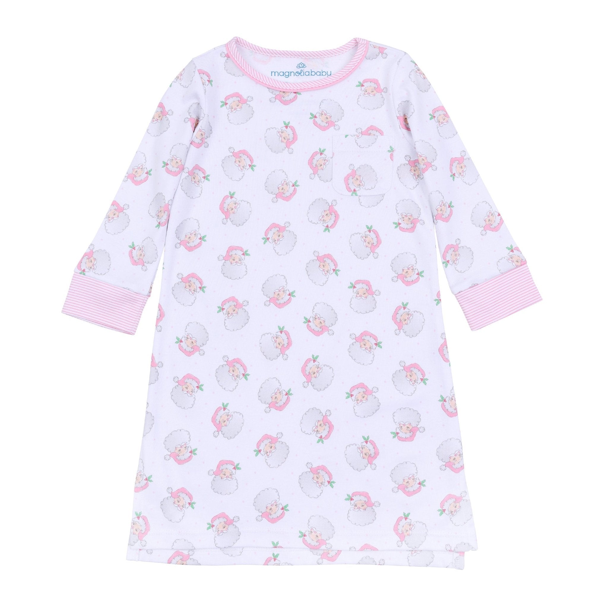 Santa Baby Long Sleeve Nightdress - Pink - Magnolia BabyNightdress