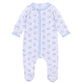 Santa Baby Print Footie - Light Blue - Magnolia BabyFootie