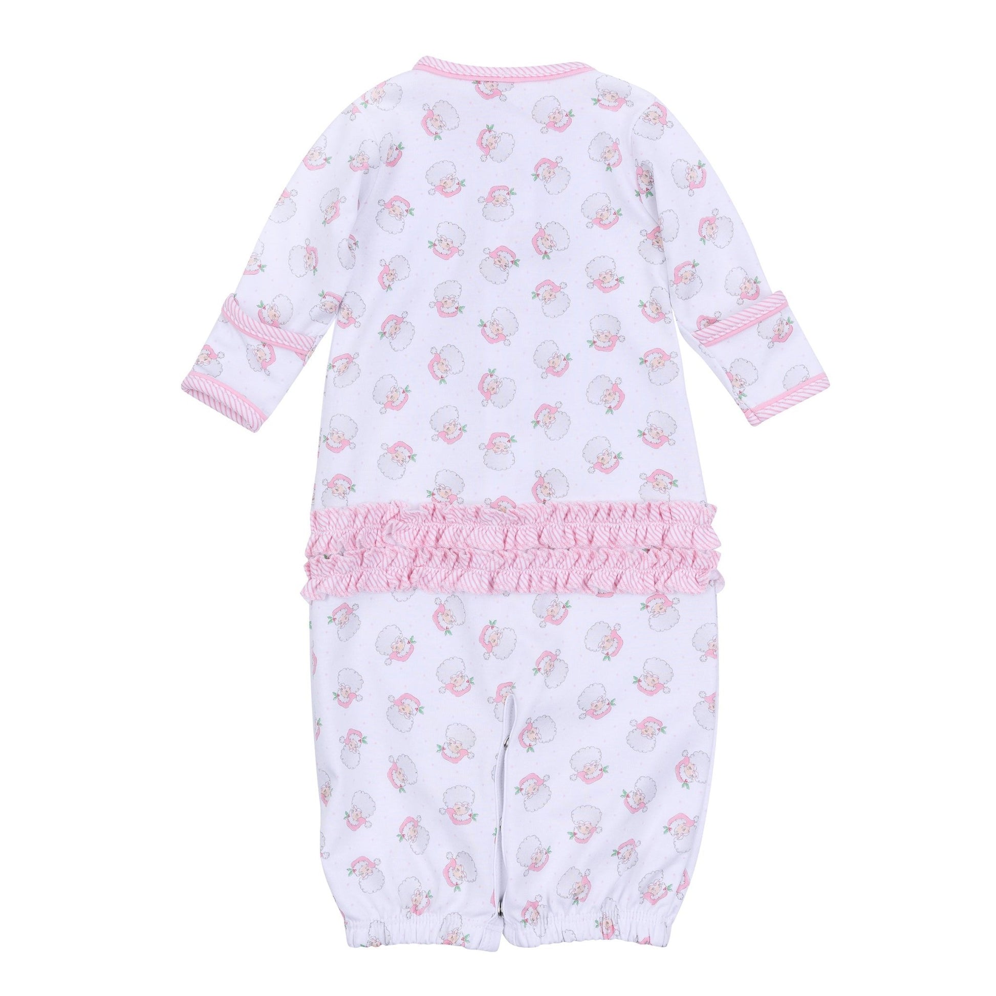 Santa Baby Print Ruffle Converter - Pink - Magnolia BabyConverter Gown
