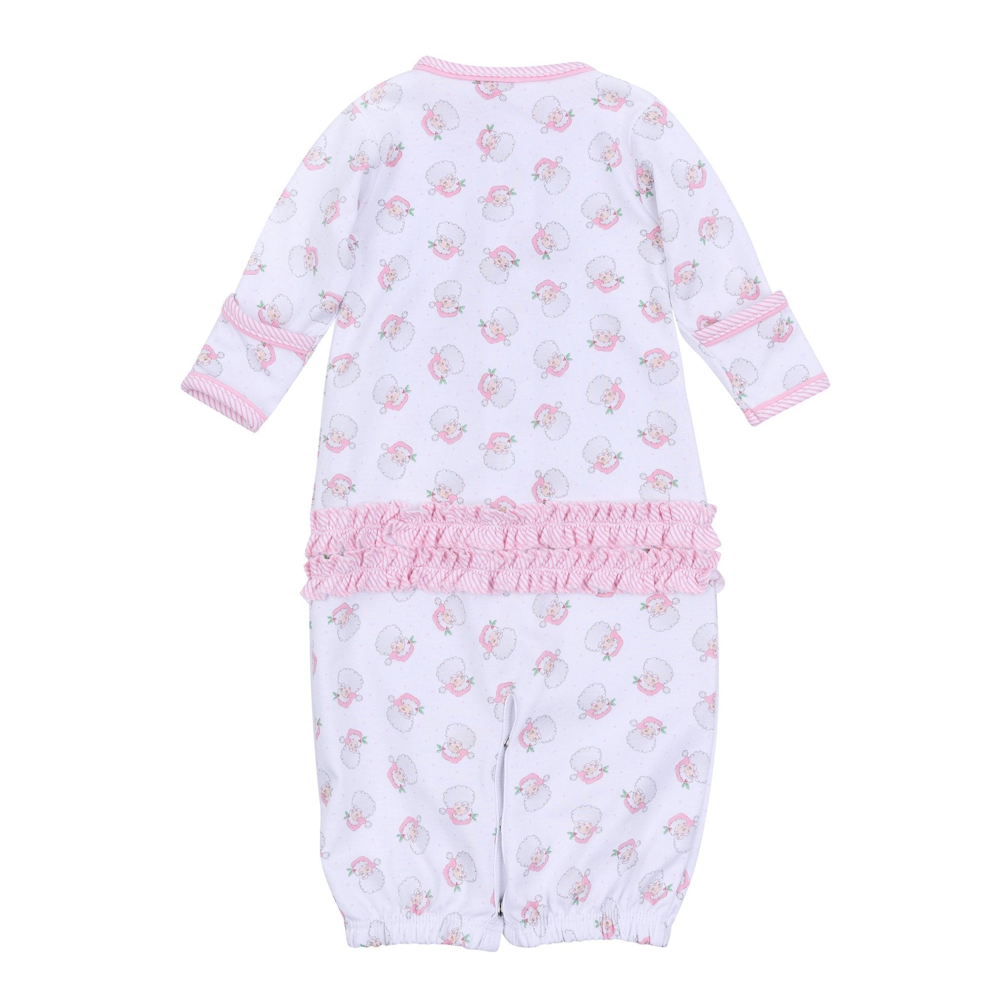 Santa Baby Print Ruffle Converter - Pink - Magnolia BabyConverter Gown