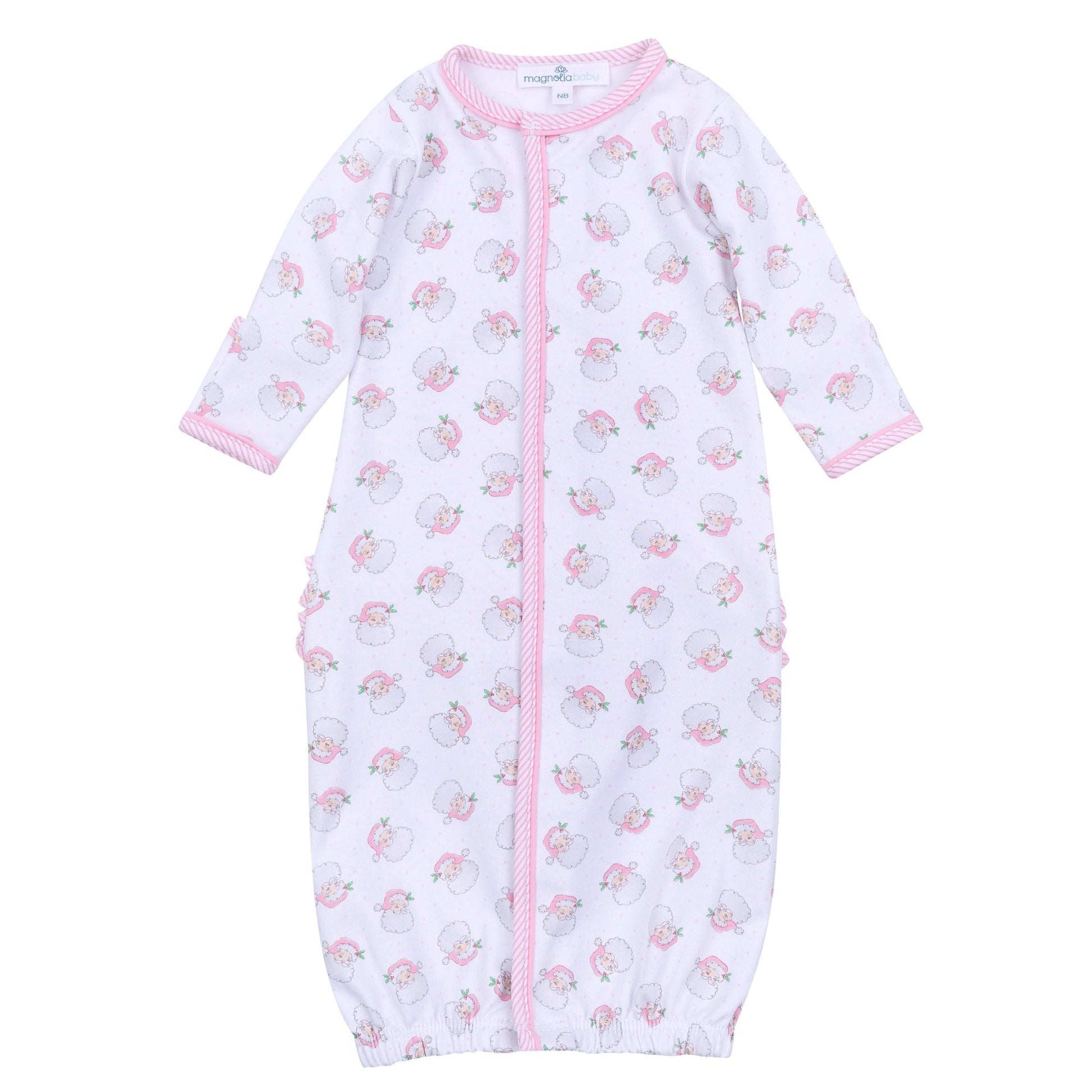 Santa Baby Print Ruffle Converter - Pink - Magnolia BabyConverter Gown