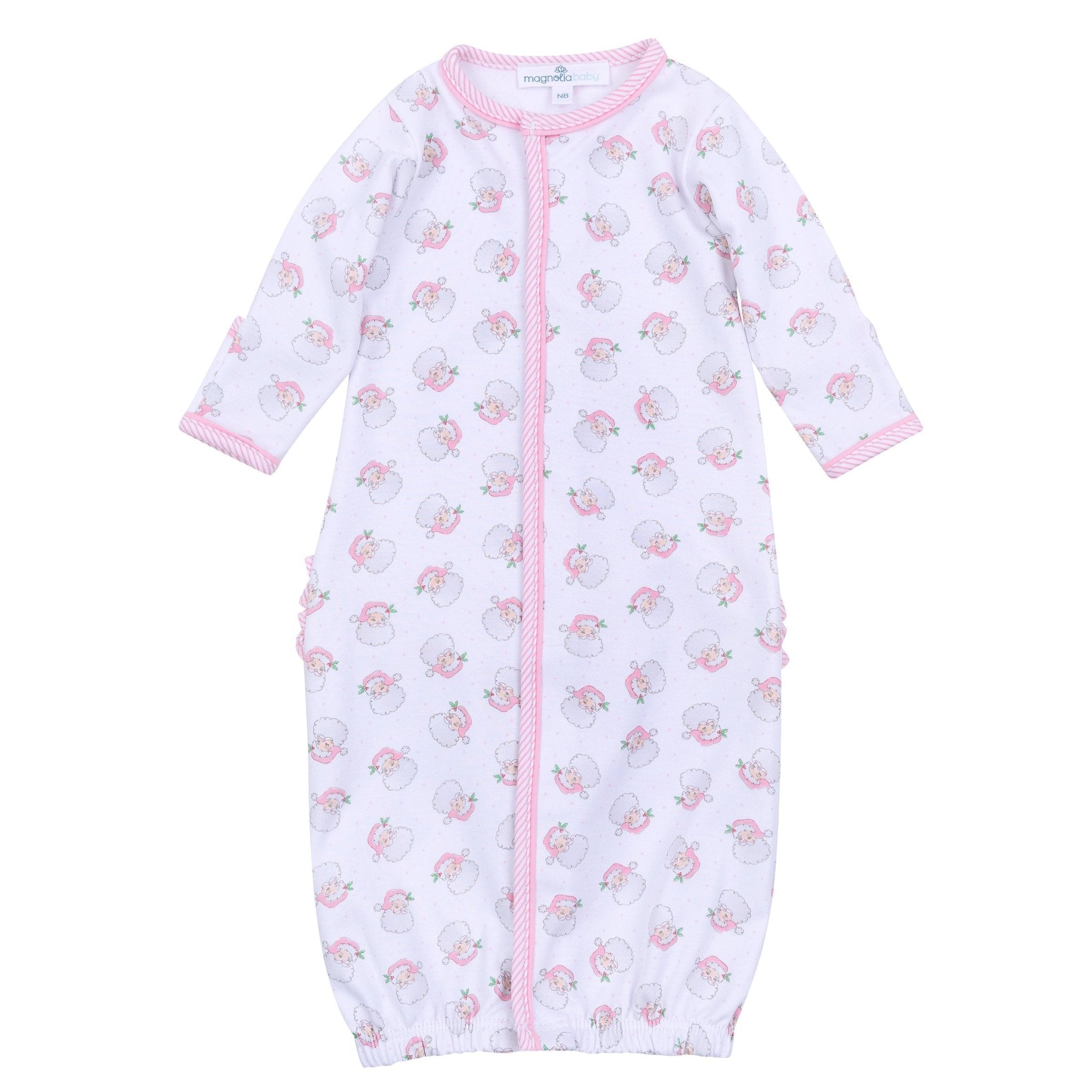 Santa Baby Print Ruffle Converter - Pink - Magnolia BabyConverter Gown