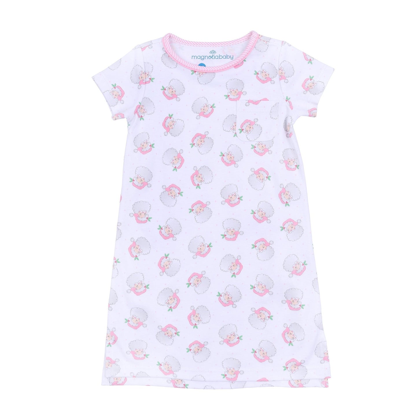 Santa Baby Short Sleeve Nightdress - Pink - Magnolia BabyNightdress