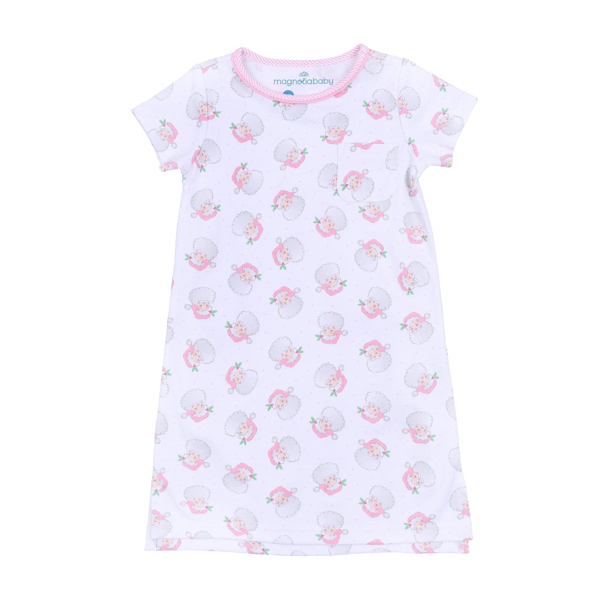 Santa Baby Short Sleeve Nightdress - Pink - Magnolia BabyNightdress