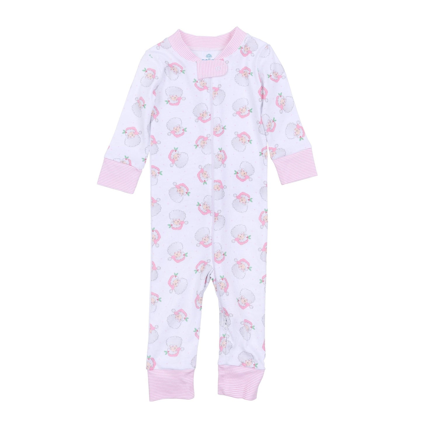 Santa Baby Zip Pajamas - Pink - Magnolia BabyZipper Pajamas