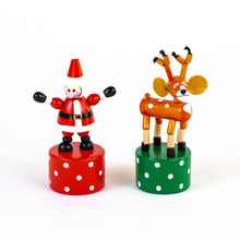 Santa & Reindeer Christmas Push Puppets - Magnolia BabyWooden Toy