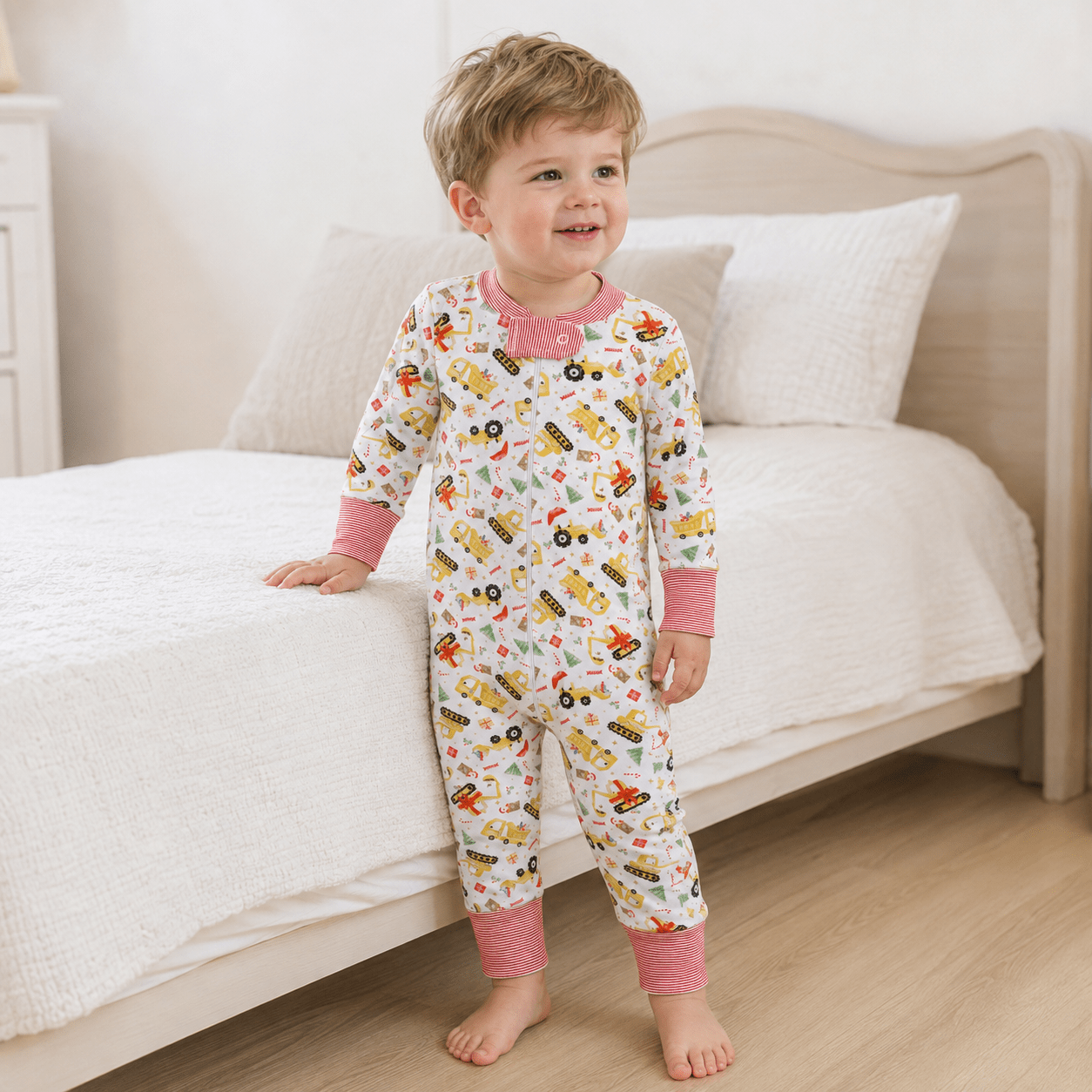 Magnolia Baby_Santa's Construction Crew Zip Pajamas_1