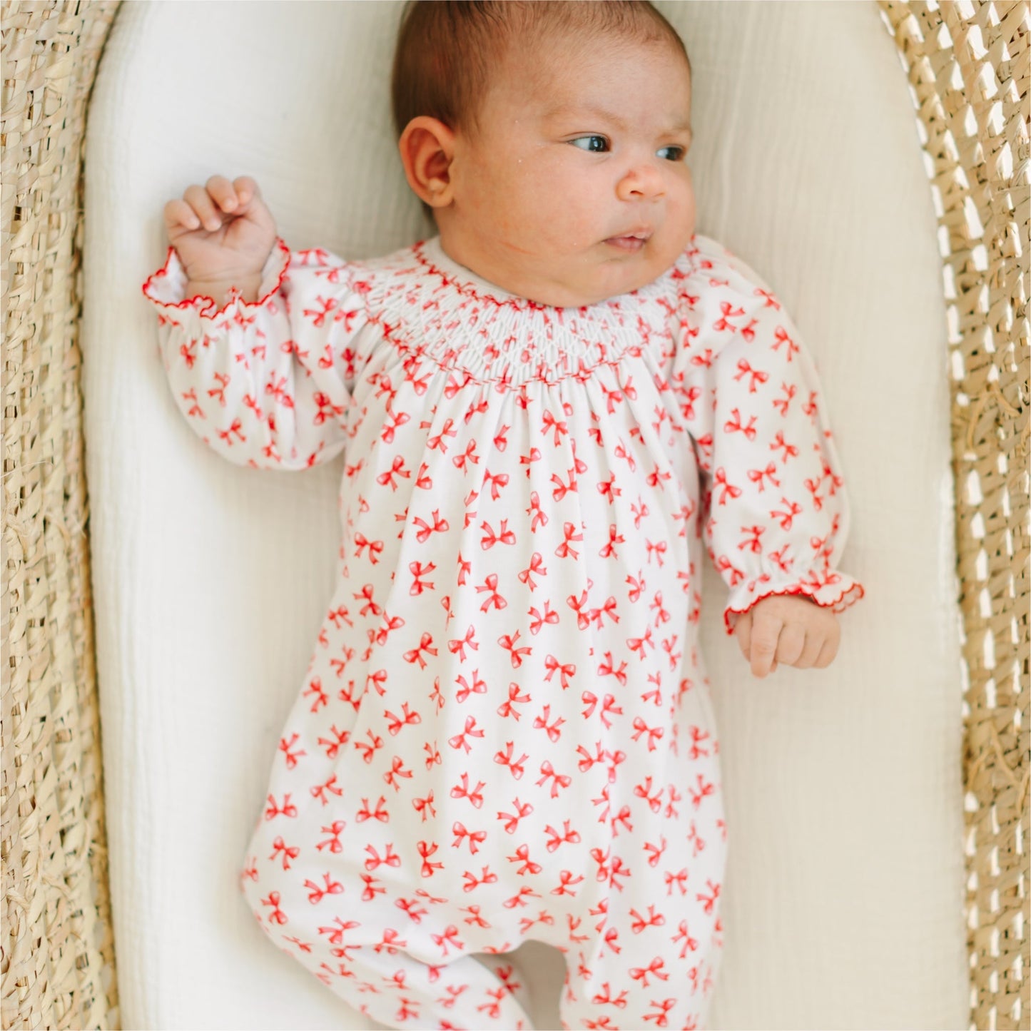 Scarlett Bows Bishop Footie - Magnolia BabyFootie