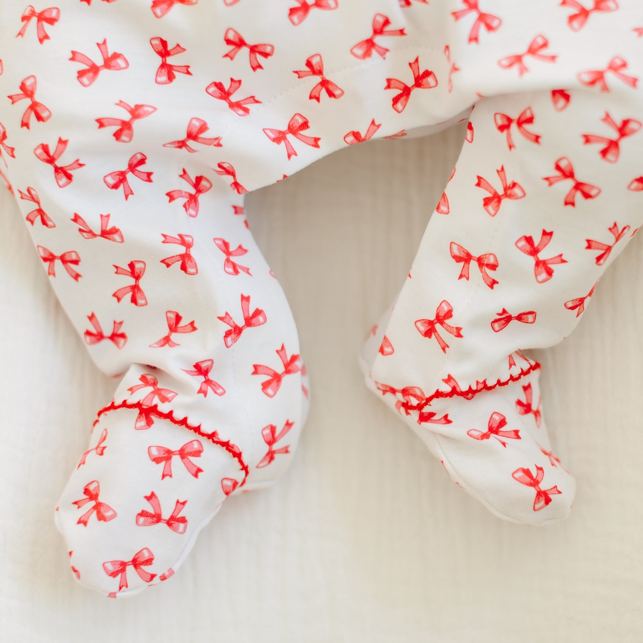 Scarlett Bows Bishop Footie - Magnolia BabyFootie