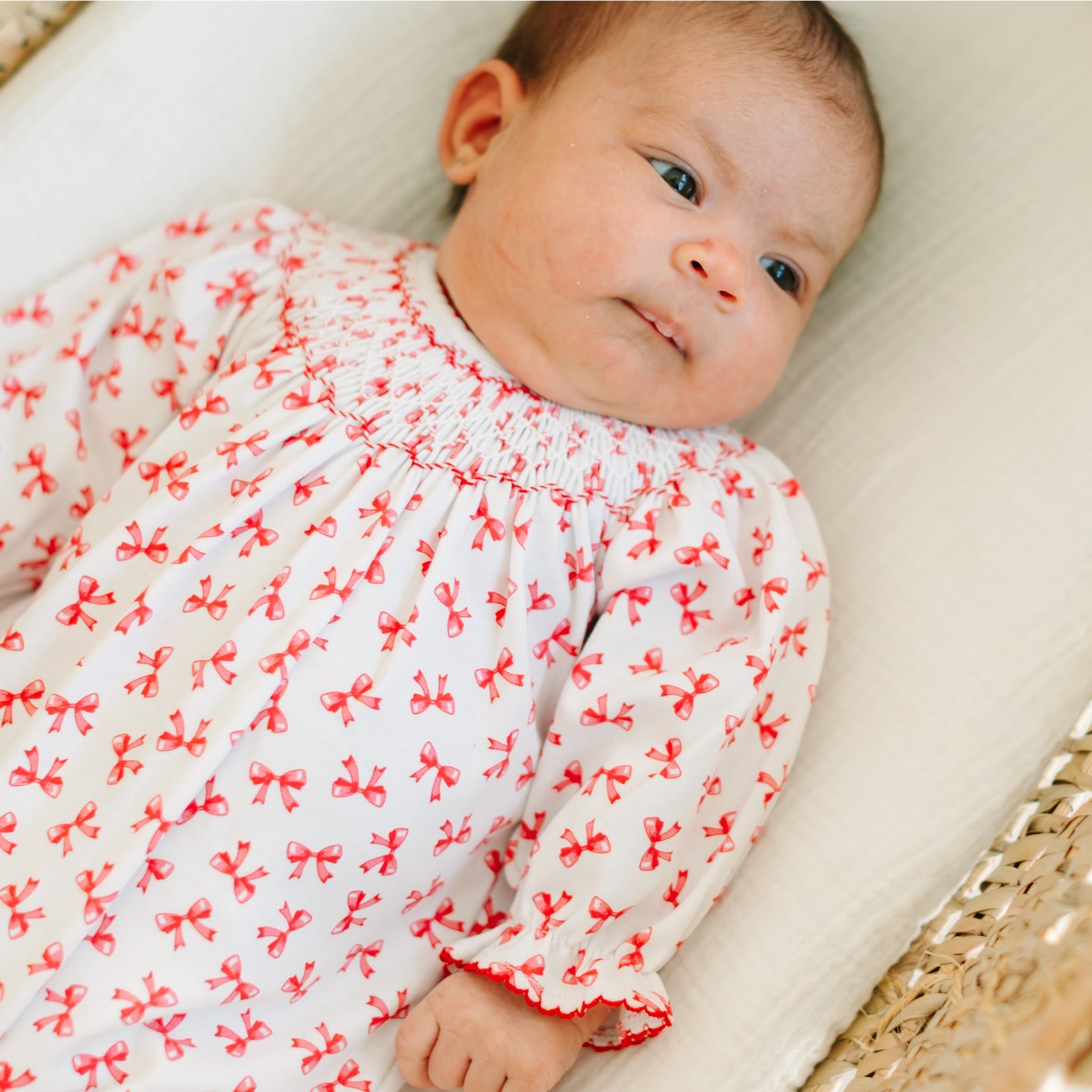 Scarlett Bows Bishop Footie - Magnolia BabyFootie