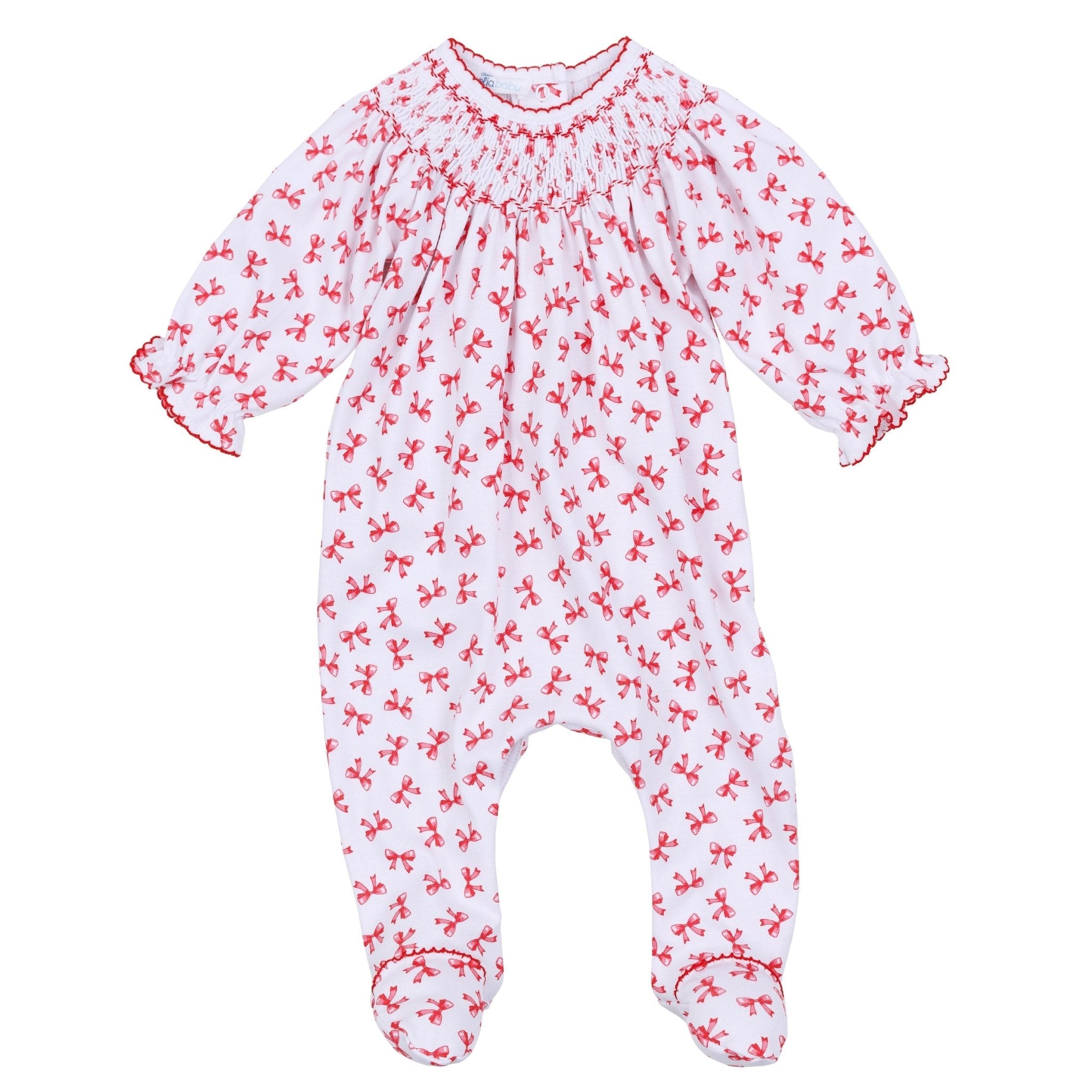 Scarlett Bows Bishop Footie - Magnolia BabyFootie