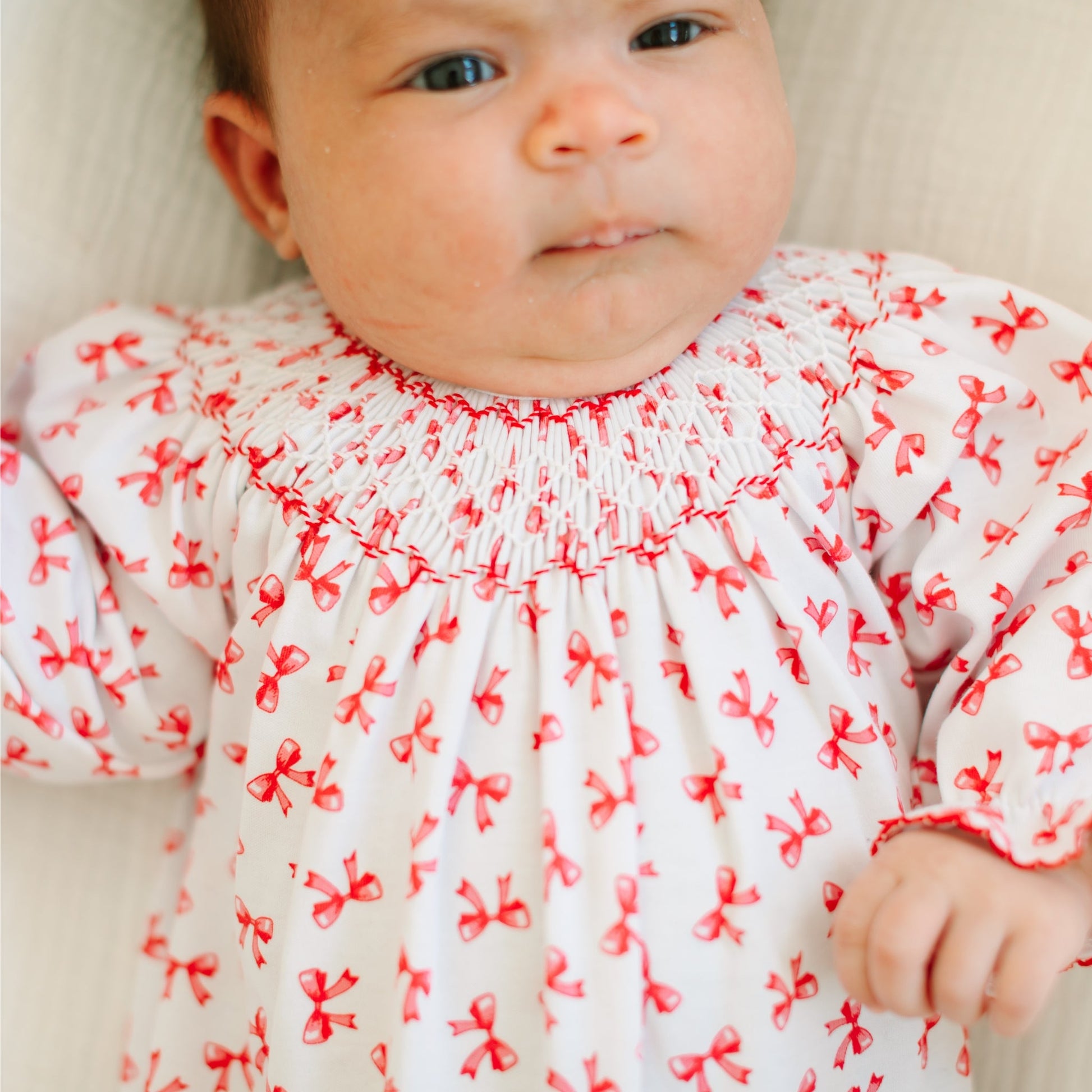 Scarlett Bows Bishop Footie - Magnolia BabyFootie