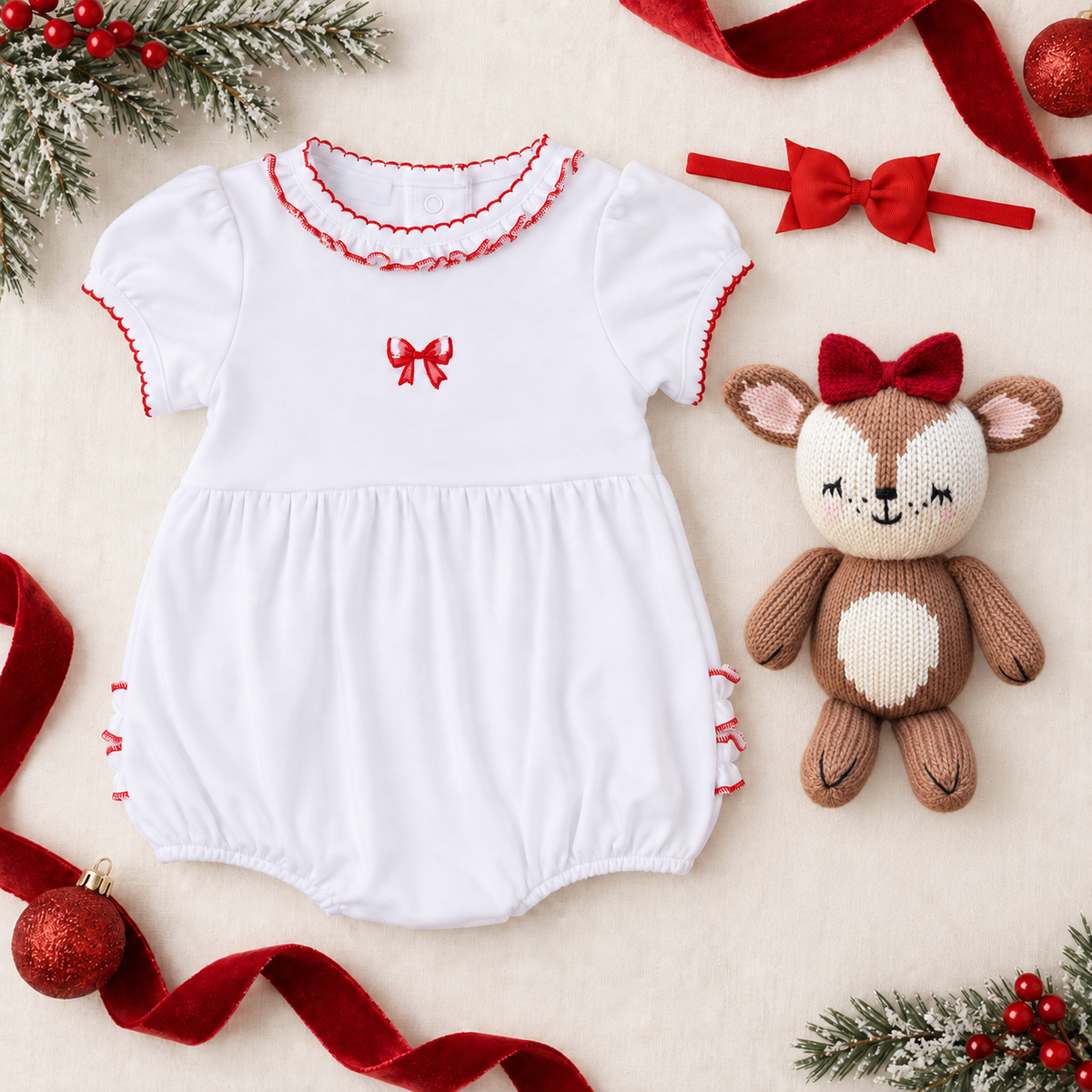 Baby Girl Christmas Bubble Gift Set - Scarlett Bows