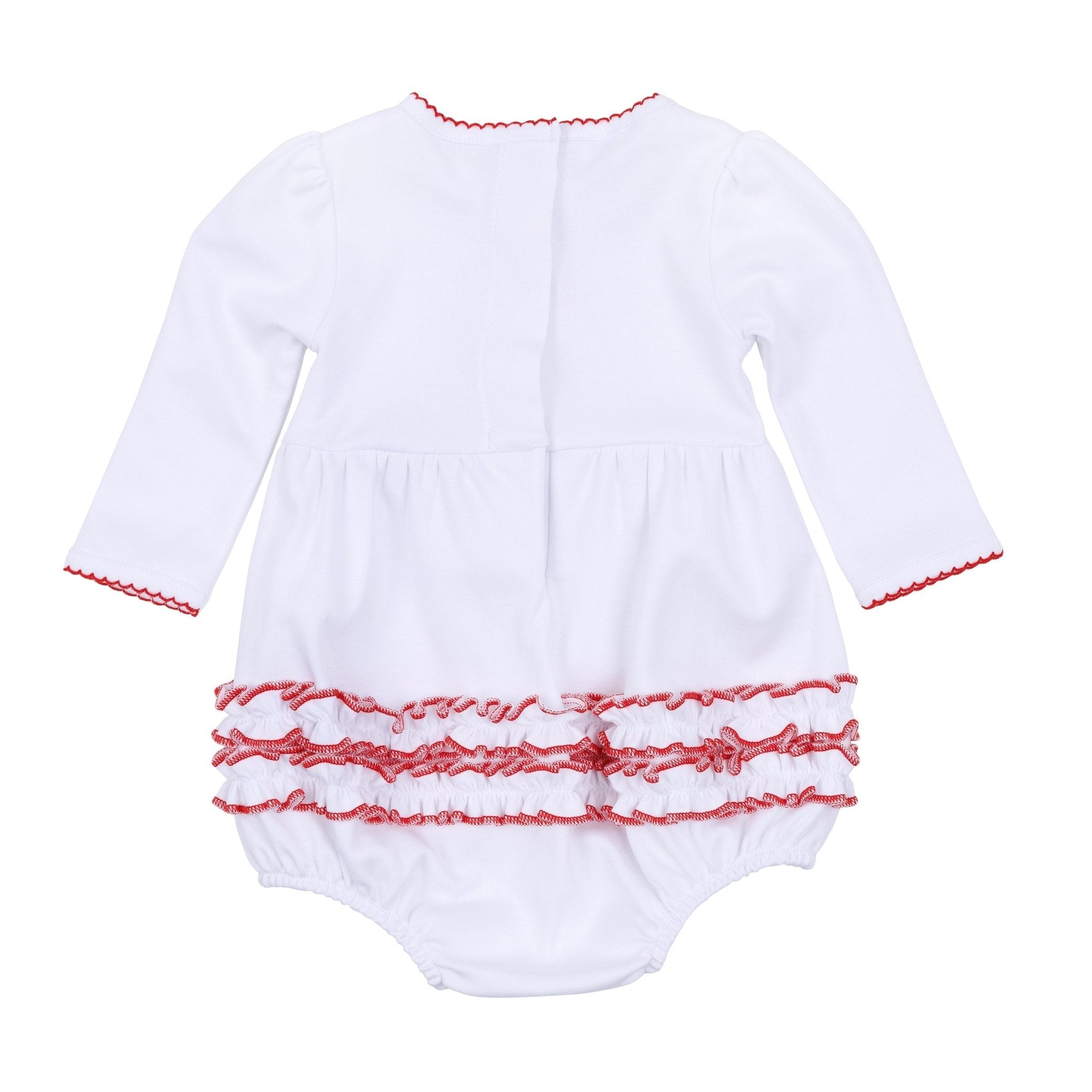 Scarlett Bows Embroidered Long Sleeve Bubble - Magnolia BabyBubble