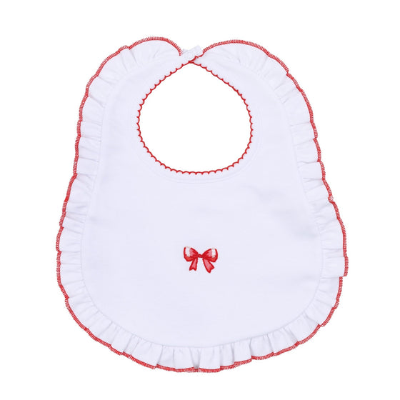 Scarlett Bows Embroidered Ruffle Bib - Magnolia BabyBib