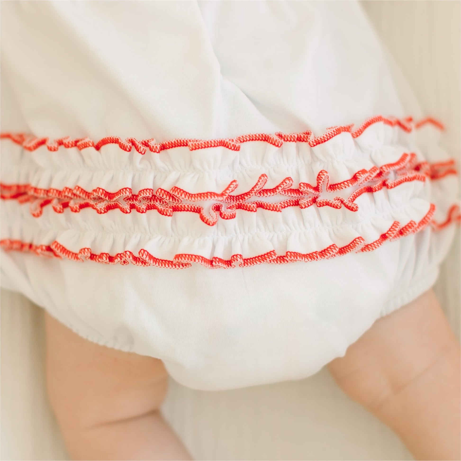 Scarlett Bows Embroidered Short Sleeve Bubble - Magnolia BabyBubble